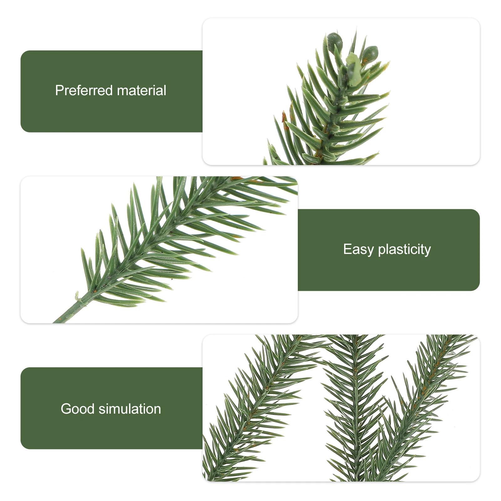 20 قطعة شجرة عيد الميلاد ديكور إبر الصنوبر دائم شجرة عيد الميلاد ديكور فو أوراق الصنوبر التصوير الدعائم سهلة التخزين