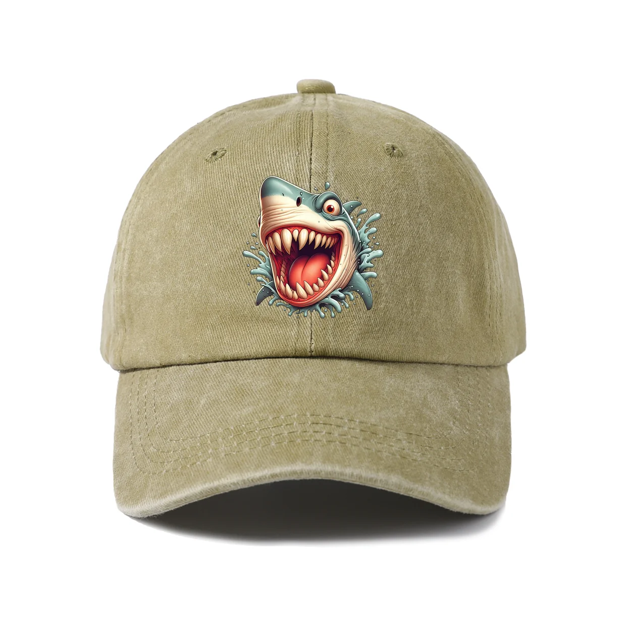 Whimsical Creature Illustration Baseball Cap, Vintage Washed Adjustable Unisex Dad Hat, Streetwear Gift