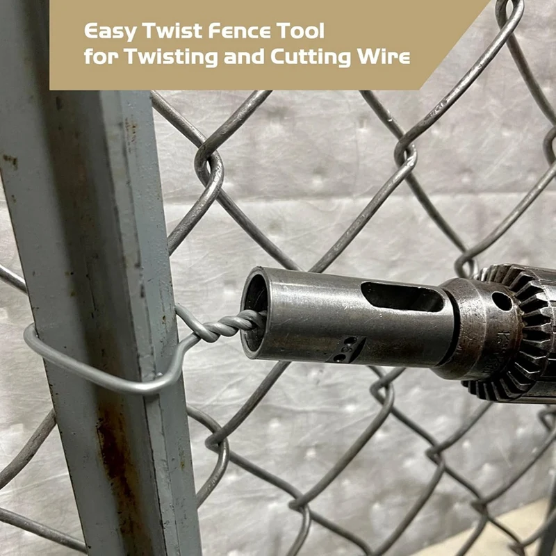 A23T 2pcs Drill Chuck Tool for 9 Gauge Twist Ties, High-Strength EZ Twist Fence Tool for Fence Wire