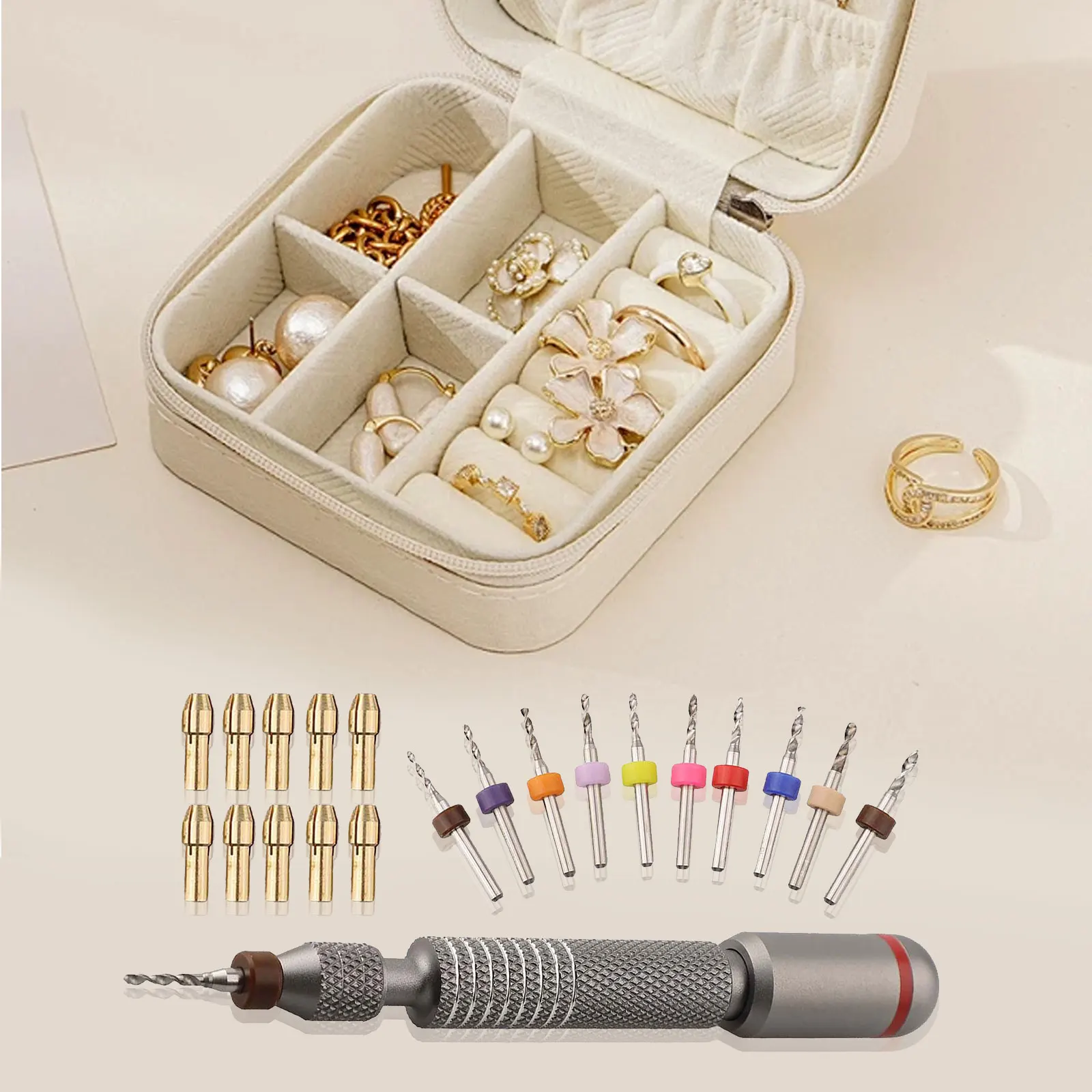 21pcs/set Mini Hand Drill Bits Set Manual Pin Vise Woodworking For Model Resin Jewelry Hole Maker Puncher Craft Tools image 4