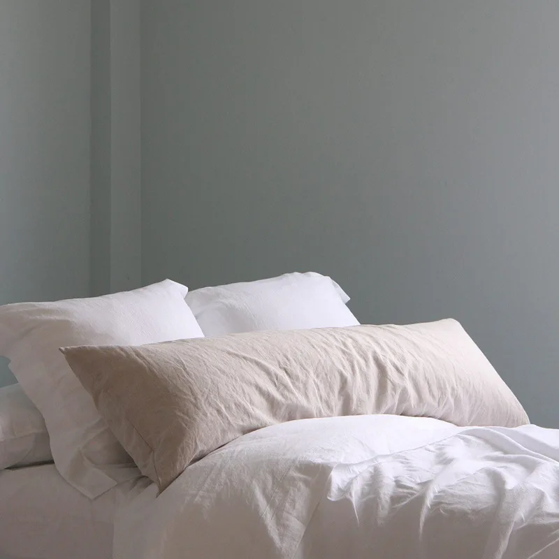 Doppelter langer Kissenbezug, 100 % reiner Leinen-Kissenbezug, Euro-Sham für Bett, Umschlag-Kissenbezug in Sondergröße, antibakteriell, milbenhemmend – Detail 7