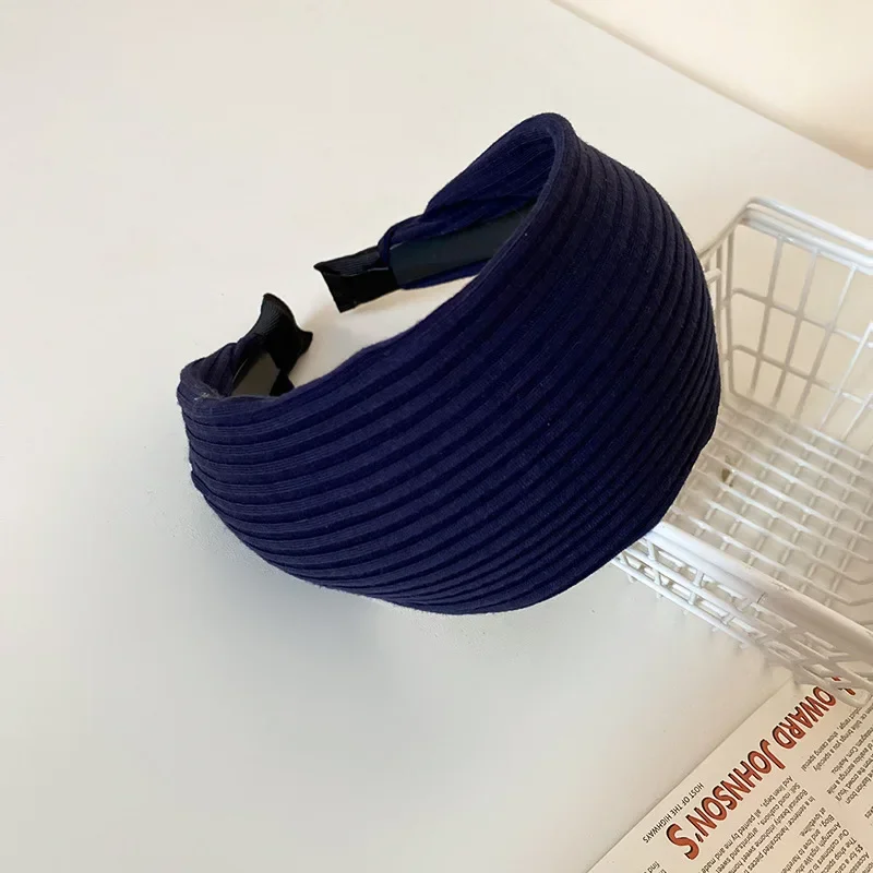 Einfarbiges Breites Stirnband mit Streifenmuster, Französischer Stil, Elegantes Haaraccessoire, Beliebter Internet-Celebrity-Look – Detail 14