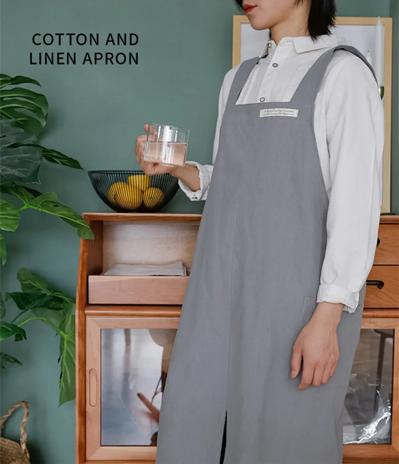 Waterproof Apron for Kitchen Chef, 100% Cotton, Gardening, Florist Baking, Coffee Shop, Ceramics Handwork, Restaurant Waiter