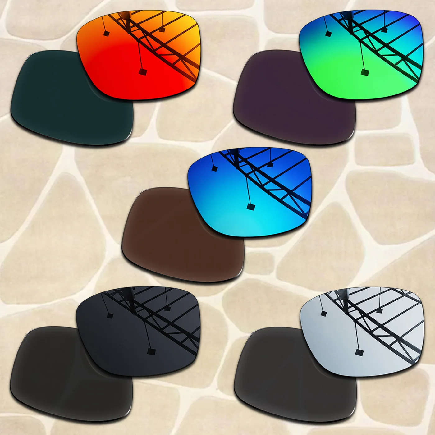 Anti-Scratch Polarized Replacement Lenses for Oakley Jupiter Squared OO9135 56mm Sunglasses