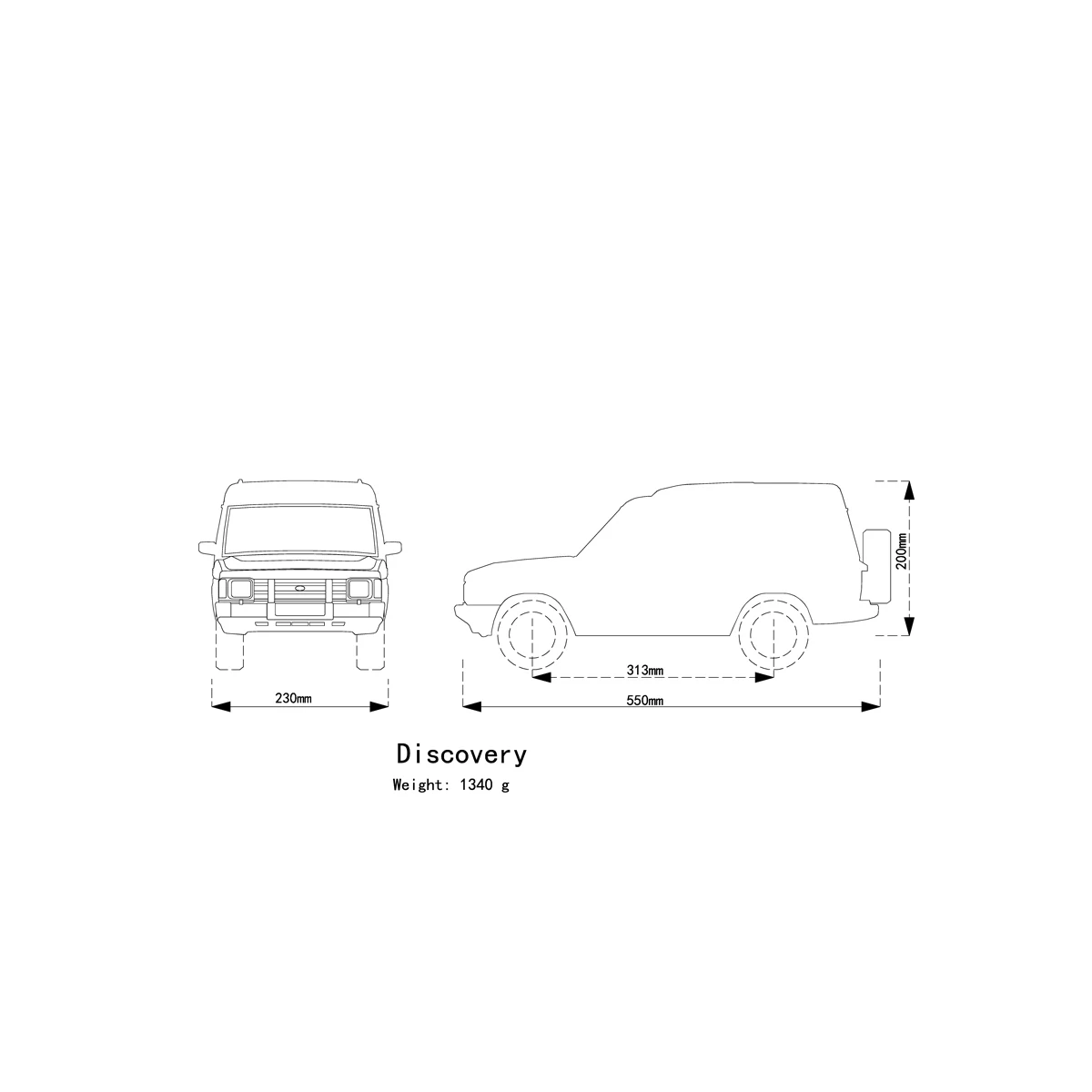 Jckmod 313mmホイールベース ディスカバリー5ドアシミュレーションカーシェル 1/10 RCリモコンカーSCX10 TRX-4改造に適用