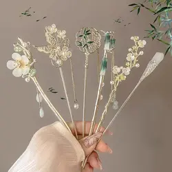 1Pcs New Hair Clip Ancient Chinese Hairpin Palace Hanfu with tassels Hair Stick Traditional New Chinese Style Hair Insert