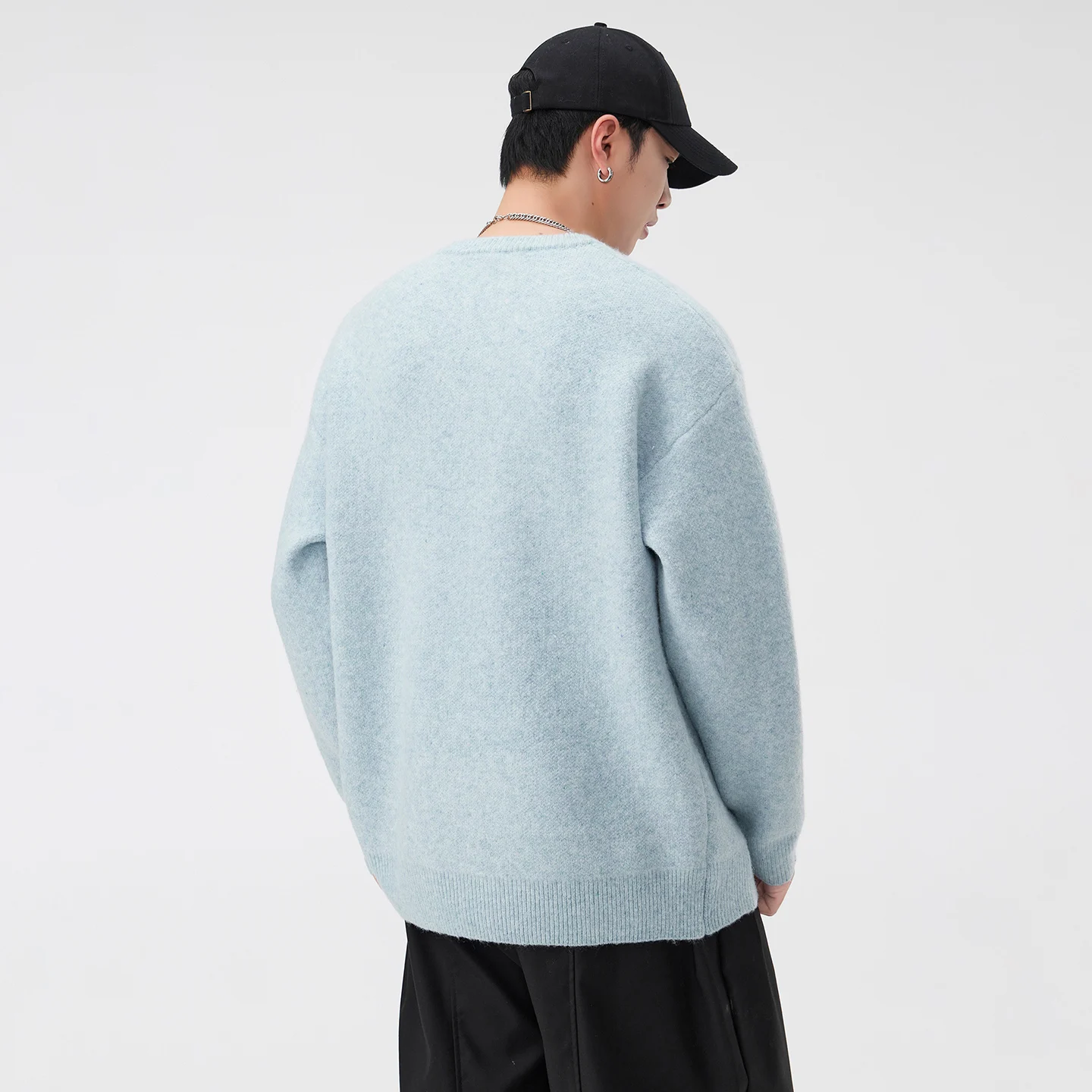 Men's Autumn Winter Fashion Vintage Casual Loose Pullover Knitted Sweater Man Jumper Knitwear Tops