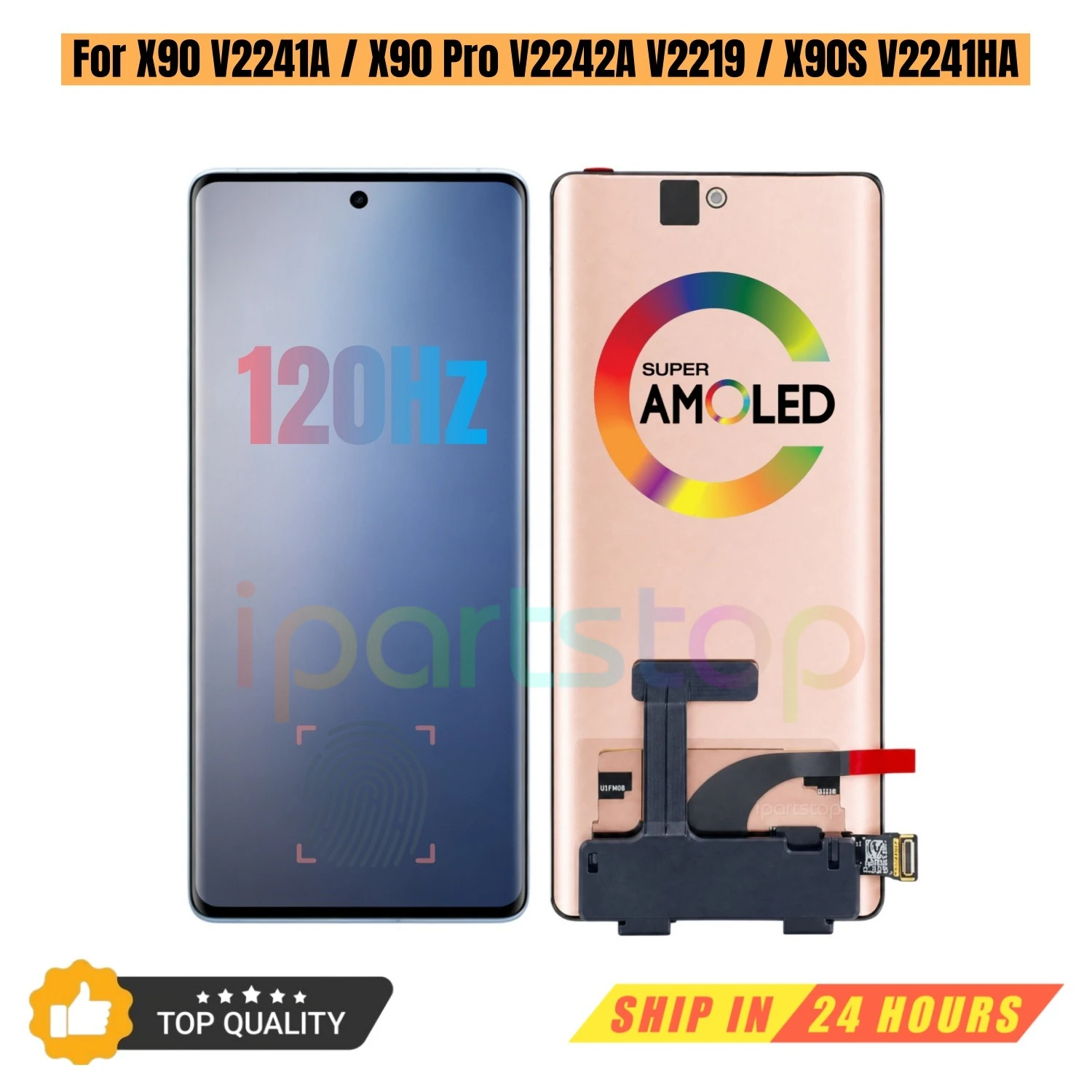iParts Replacement New Display for vivo X90 5G V2241A X90 Pro V2242A V2219 X90S V2241HA 120Hz AMOLED Touch Screen Assembly OEM