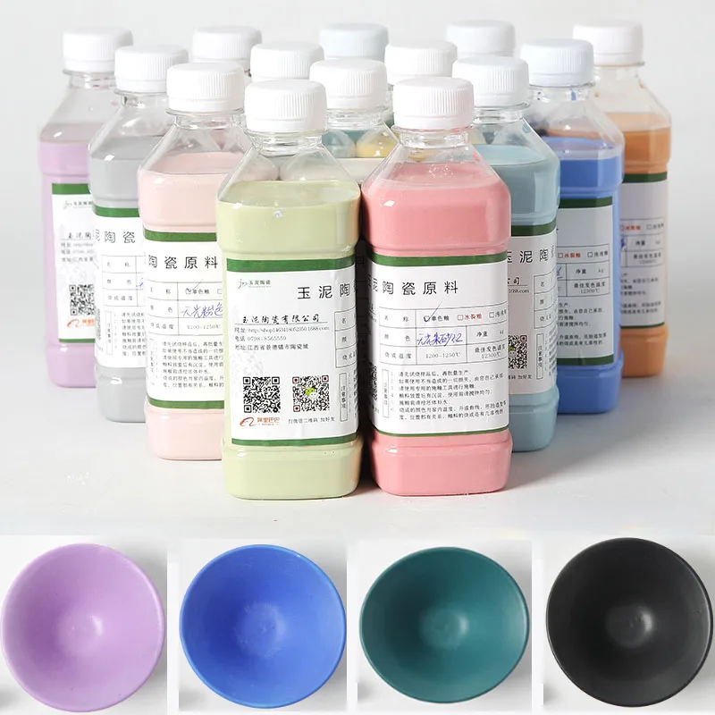 330ML Medium Temperature Ceramic Matt Single-color Glaze 14-color School-made Ceramic Electric Kiln with Matte Pottery Glaze