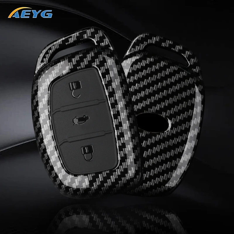 ABS Carbon Fiber Car Key Case Cover For Hyundai Tucson Santa Fe Rena Sonata Elantra Creta Ix35 Ix45 I10 I30 I40 Accessories