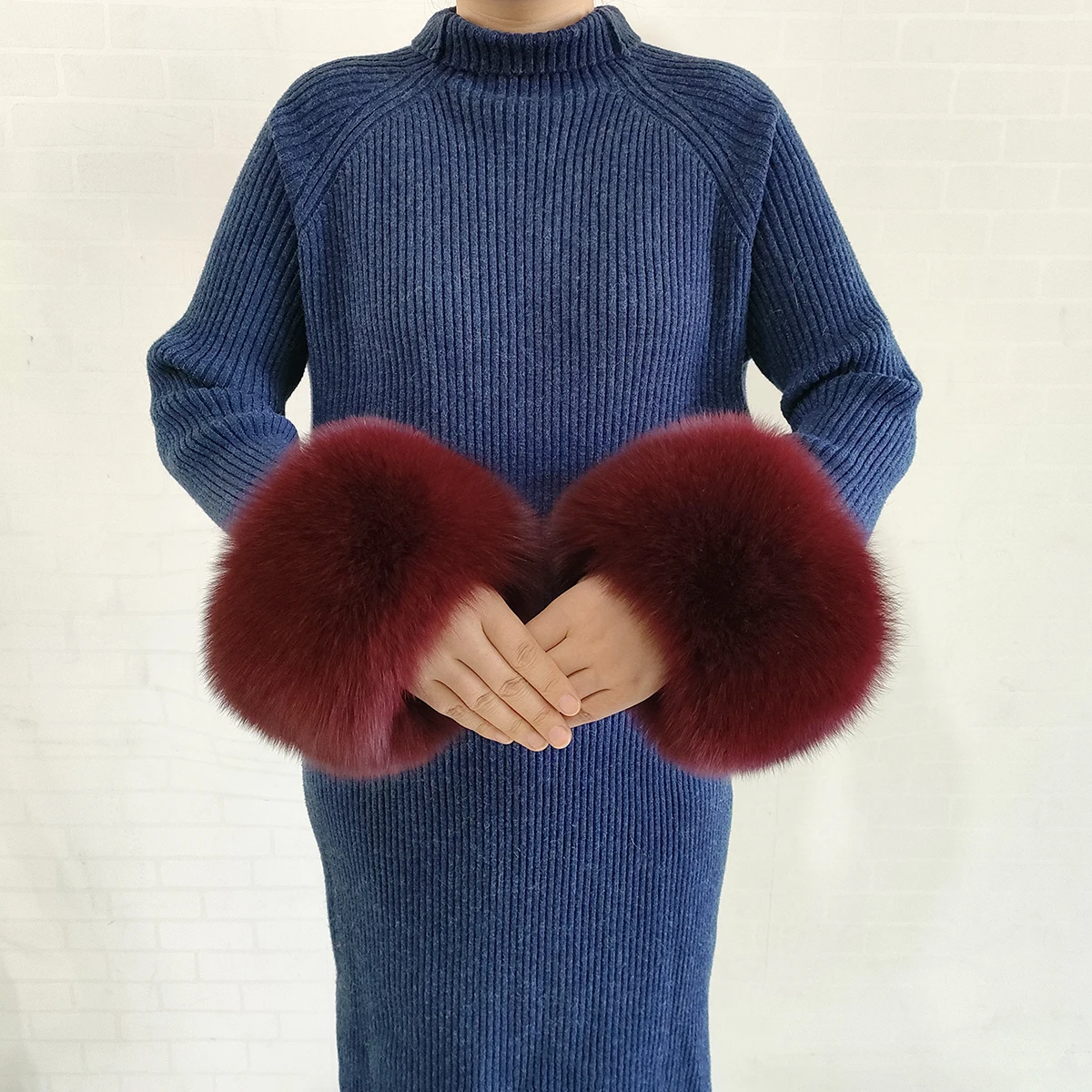 Fox Fur Cuff Arm Warmer Lady Bracelet Real Fur Wristband Sleeve Glove High Quality Fox Fur Cuffs Hot Sale Wrist Warmer