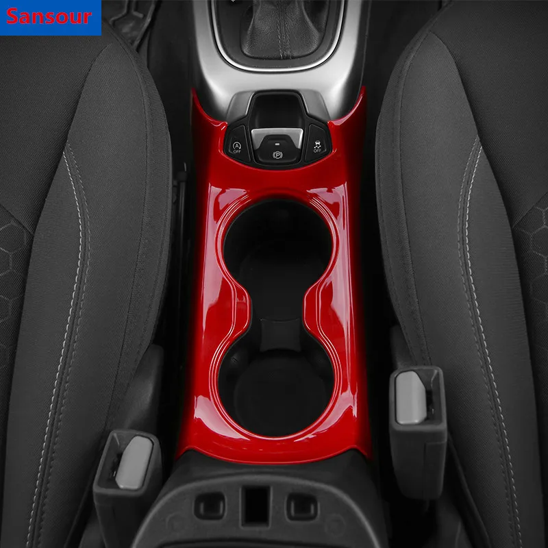 Sansour ABS Car Interior Cup Holder Panel Decoration Cover Trim Stickers for Jeep Compass 2017 Up Car Accessories Styling