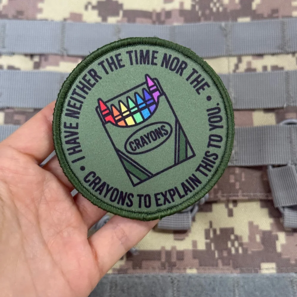 Parche táctico con velcro y frase militar divertida No tengo crayones - imagen 4