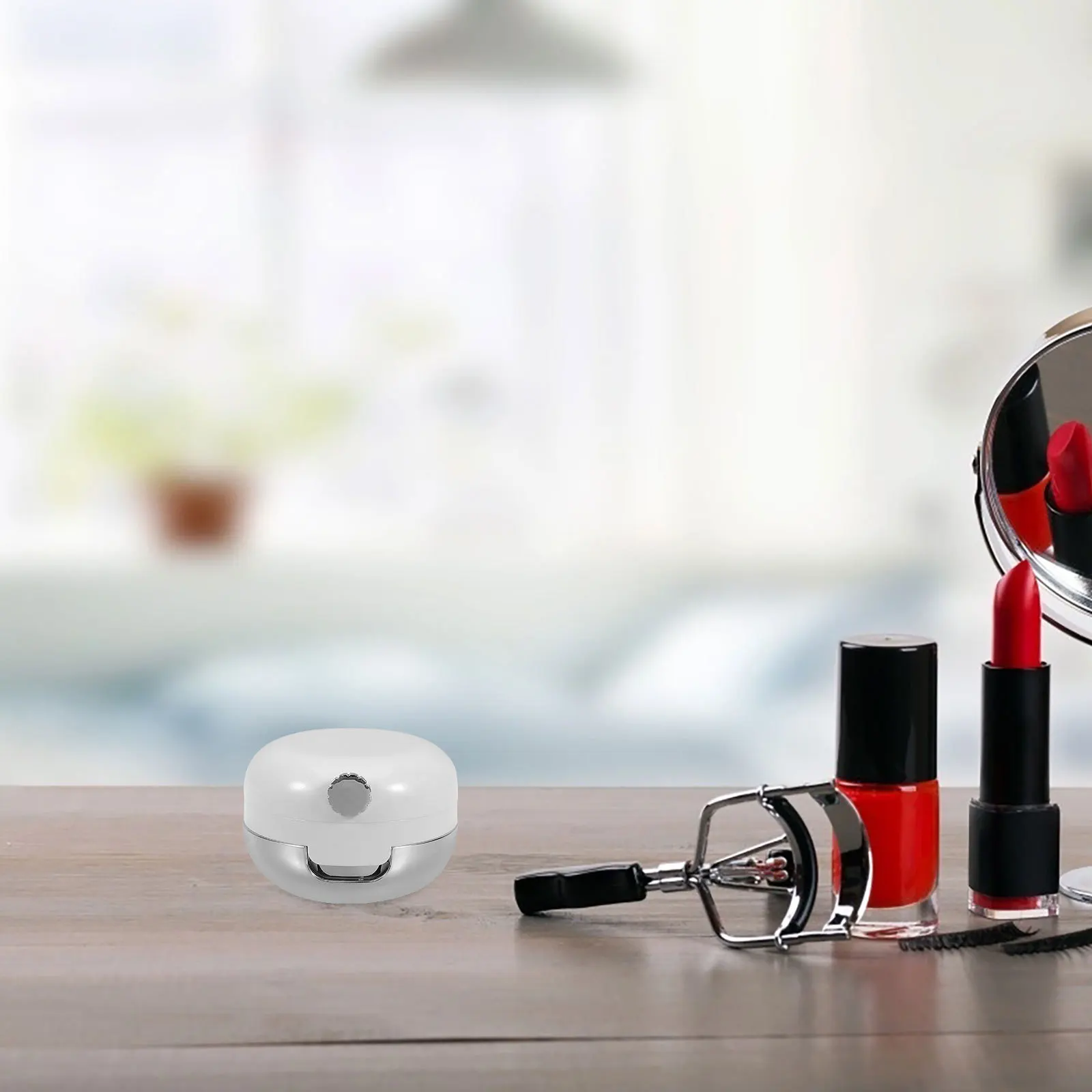 Portable Lip Mask Container with Silicone Brush Built-in Mirror Lipstick Holder for Travel Use Lip Brush with Cap