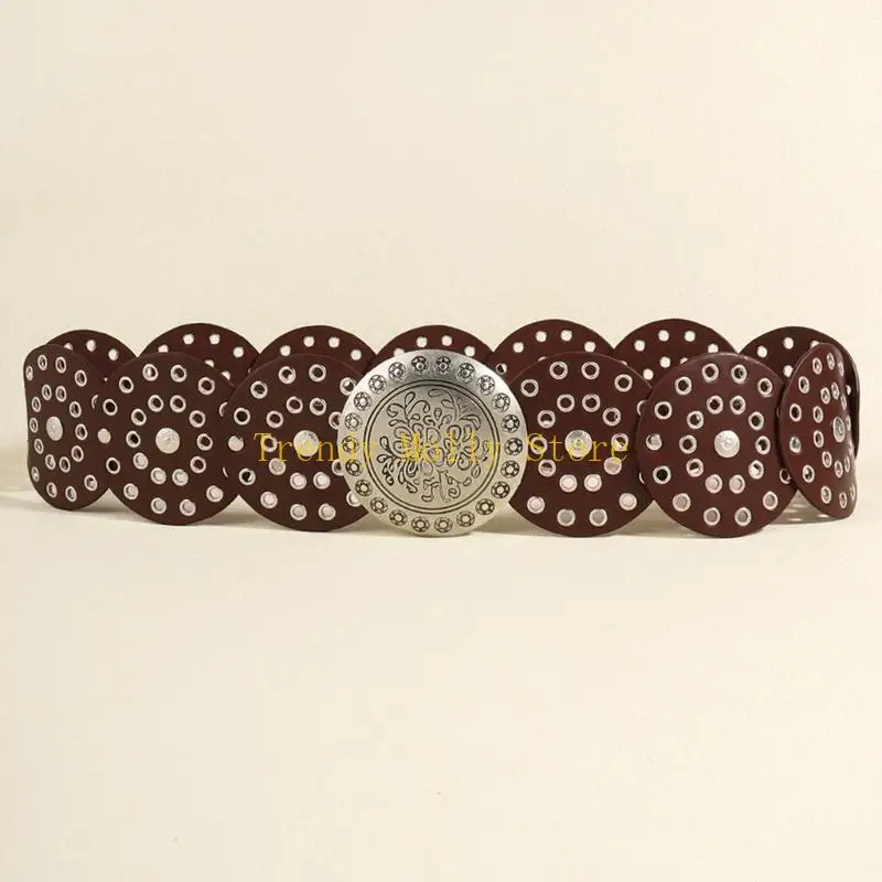 N5KB REFICE ROUND BOCKLE حزام على الطراز الغربي للرجال بنطلون سراويل