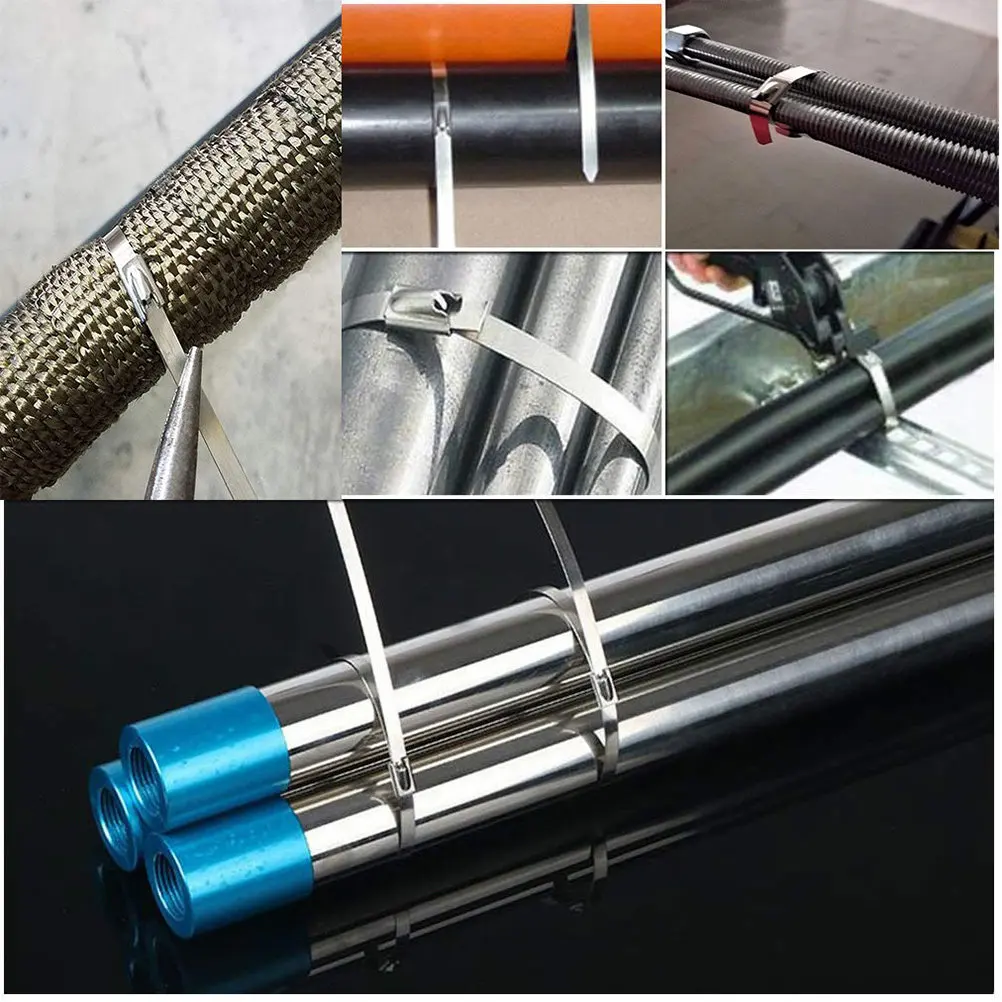 20pcs Stainless Steel Self-Locking Cable Ties – High Wear Resistance, Indoor & Outdoor Multipurpose Binding