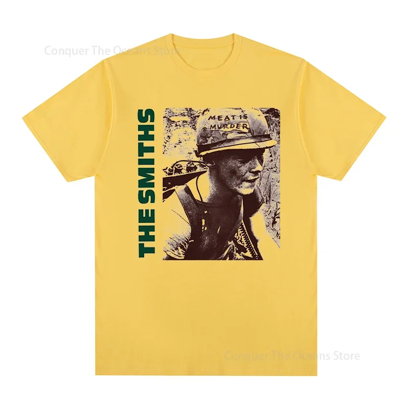 New The Smiths Meat Is Murder Morrissey Marr 1985 Punk Rock Band vintage Men\'s T-Shirt Cotton Casual Street Wear Womens Tops