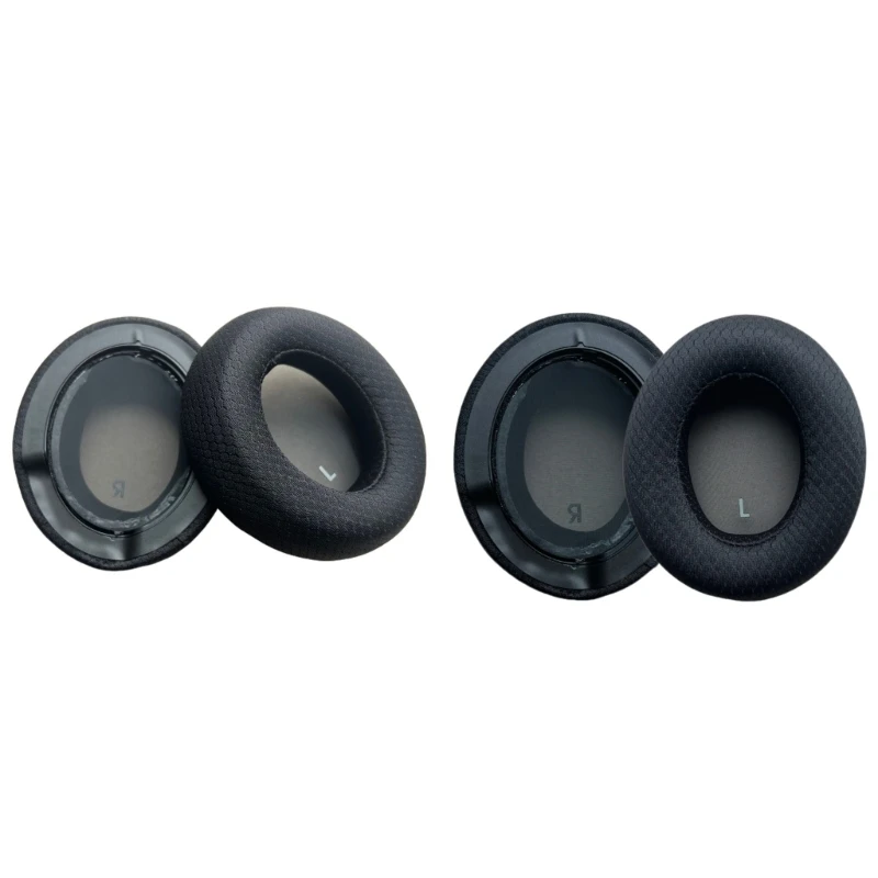 E1PB Over-Ear Replacement Cushions for Club with Rounded Rectangular Textile Covers, and Rigid Press-Fit Mounting Bases