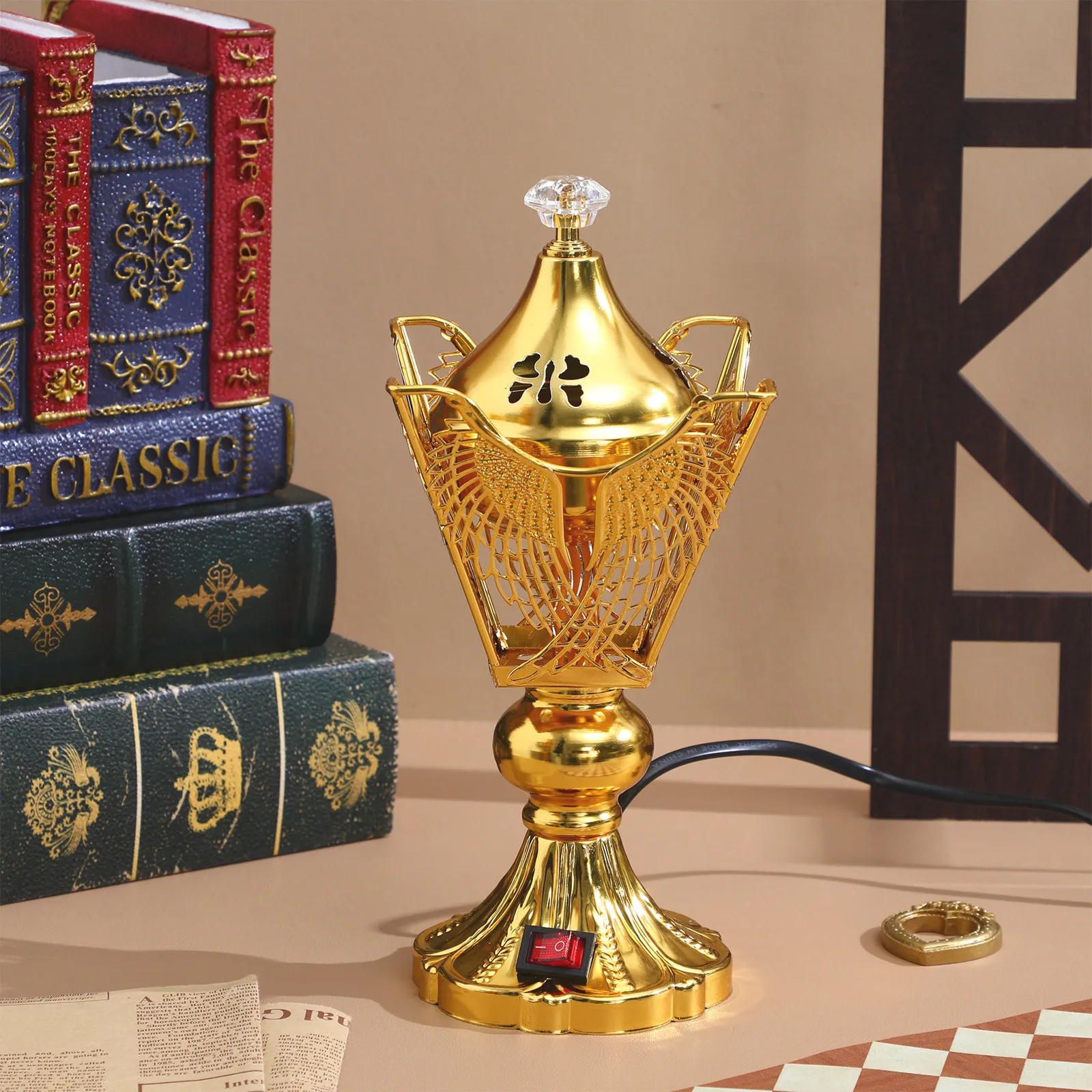 Electric Oud Bakhoor Incense Burner Plug in Middle East Frankincense Resin Burner Charcoal Holder for Family Yoga Meditation