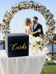 1pc Black Wedding Card Box Gift Card Case with 10 Cards Graduation Message Blessing Voting Box for Birthday Wedding Retirement