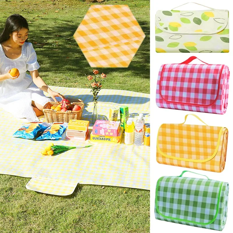 Portable Camping Mat  Big Blanket Waterproof Moisture-proof Thick Carry Bag Picnic Mat Hiking Beach Traveling Outdoor Activities