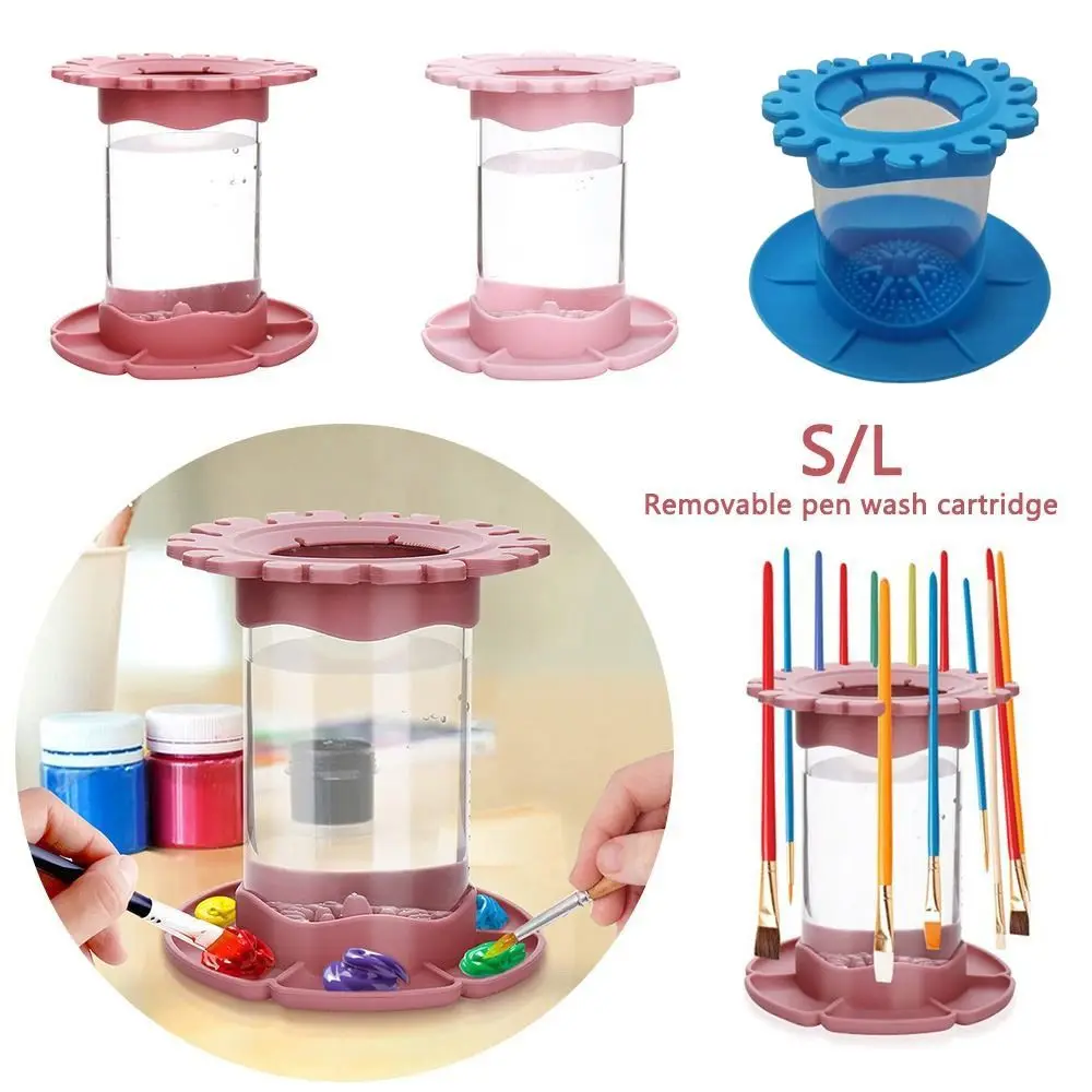 Strumento Art Supplies Organizzatori di pennelli con portaspazzole Tavolozza Tazza di risciacquo Detergente per pennelli Pulizia dei pennelli Calligrafia