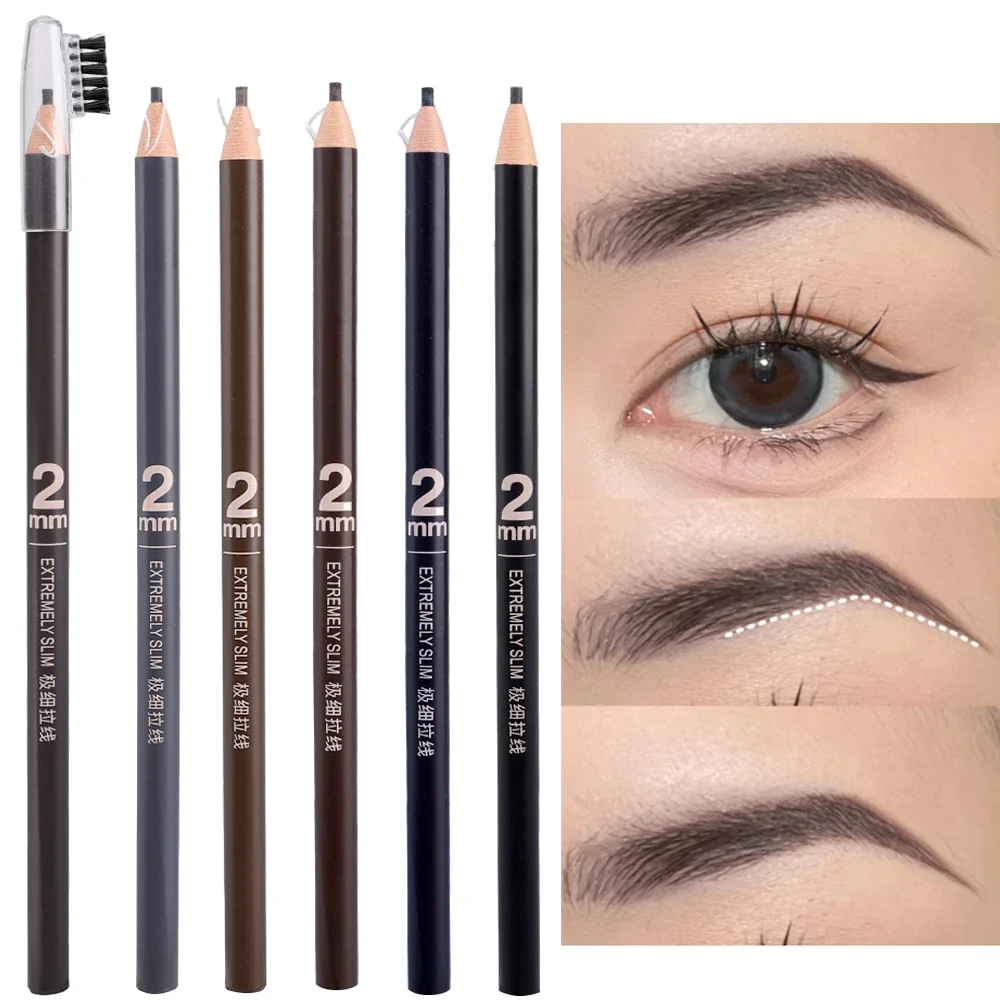 7 Colors Eyebrow Pencil Waterproof Natural Long Lasting Professional Cosmetic Eyebrows Makeup Eyebrow Tattoo Tint Pen with Brush