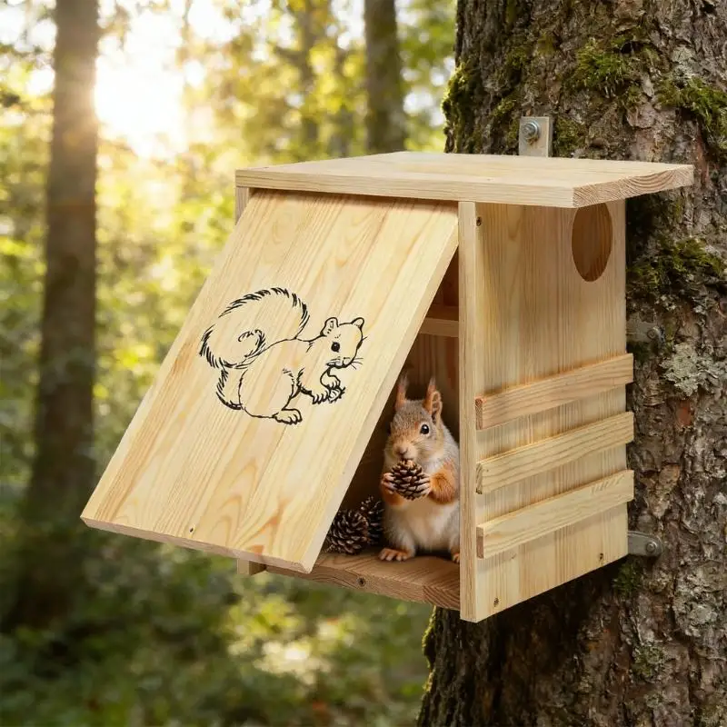 Large 42x42cm Animal Habitat Featuring Protective Cover For Outdoor Or Indoor Use B03E
