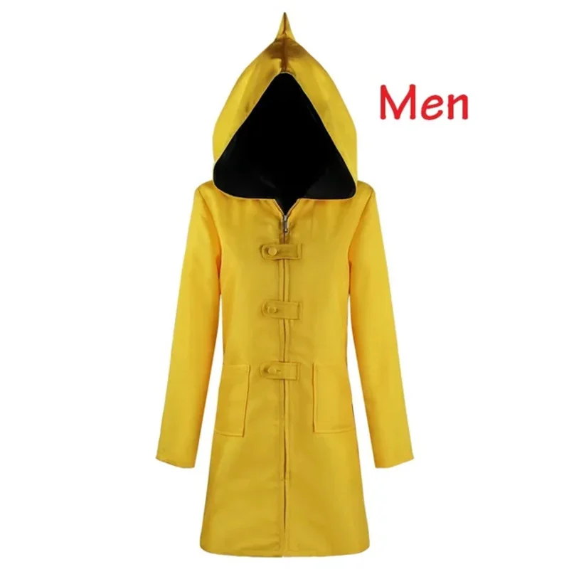 game Little Nightmares 2 Mono Six Cosplay Costume Hungry Kids boys Little Six Yellow Long Jacket Coat Halloween Suit Raincoat