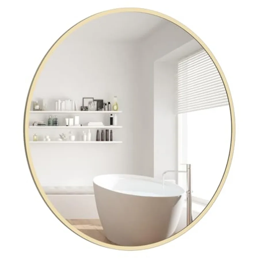 

20 inch Round Mirror Circle Wall Mirror for Bathroom with Framed, Round Wall Mirror for Wall Decor, Vanity, Entryway Living Roo