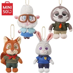 MINISO Disney Zootopia Series Judy Hopps Sloth Nick Wilde Plush Doll Toys Pendant Anime Cartoon Cute Plush Keychain Decoration