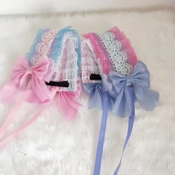 Accesorios para el cabello de Lolita, accesorios para el cabello de niña de encaje de lazo dulce y encantador japonés