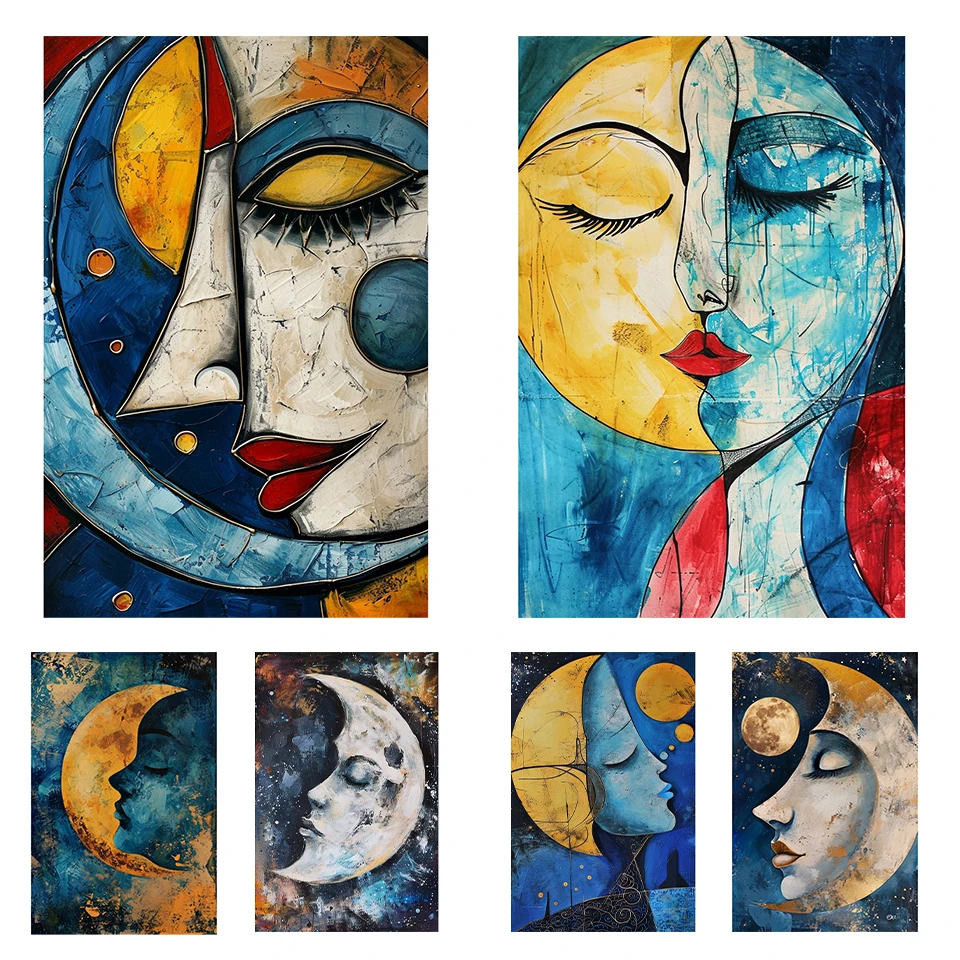 

Diamond Painting Art Women's Moon shaped 5DDIY Face Diamond Art Full Round Square Cross Set Home Decoration Picture 2024