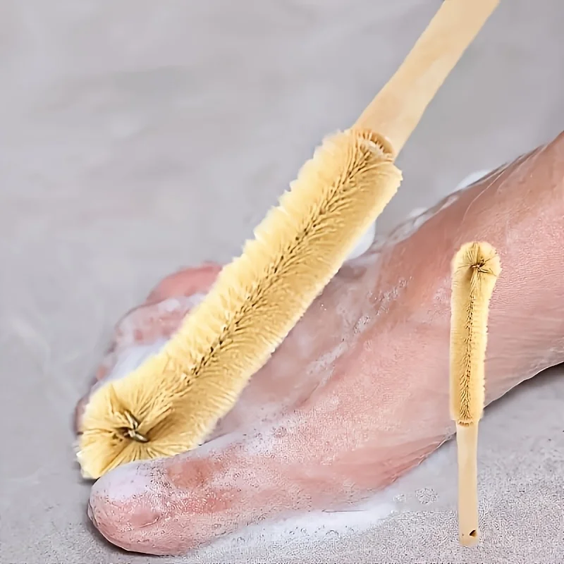 Ergonomic Long Handle Foot Cleaning Brush with Non-Slip Grip,Bend-Knee-Free Toe Scrubber, Manual Bathroom Tool for Adults