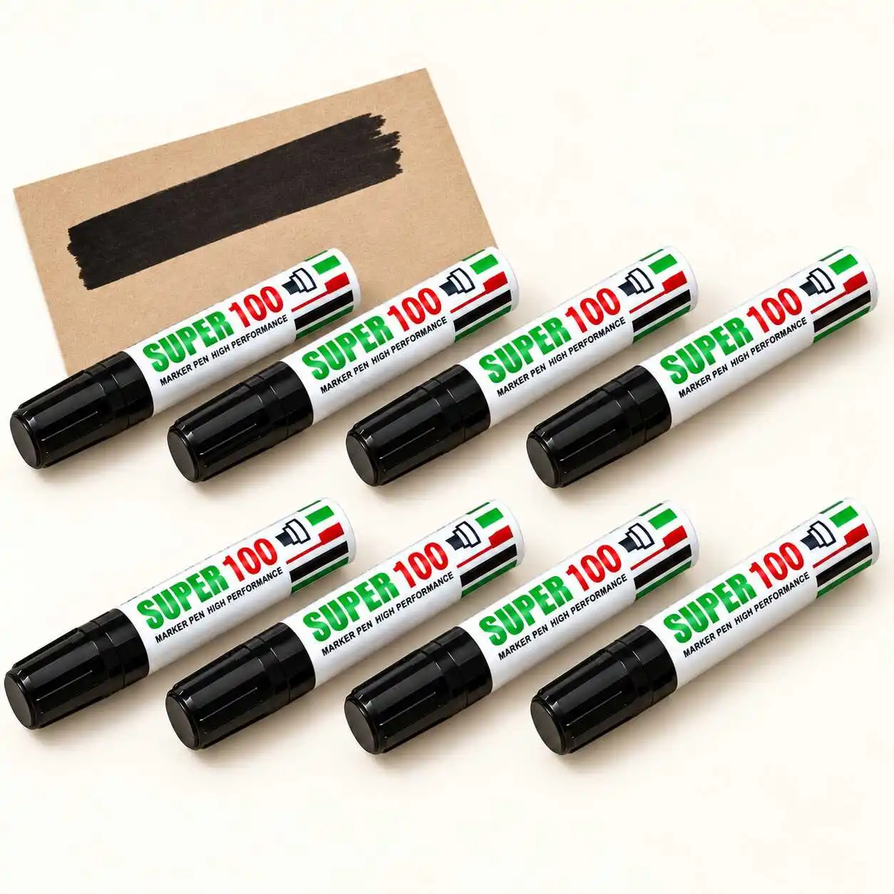 8pcs Jumbo Chisel Tip Black Permanent Markers for Posters and Broad Marks