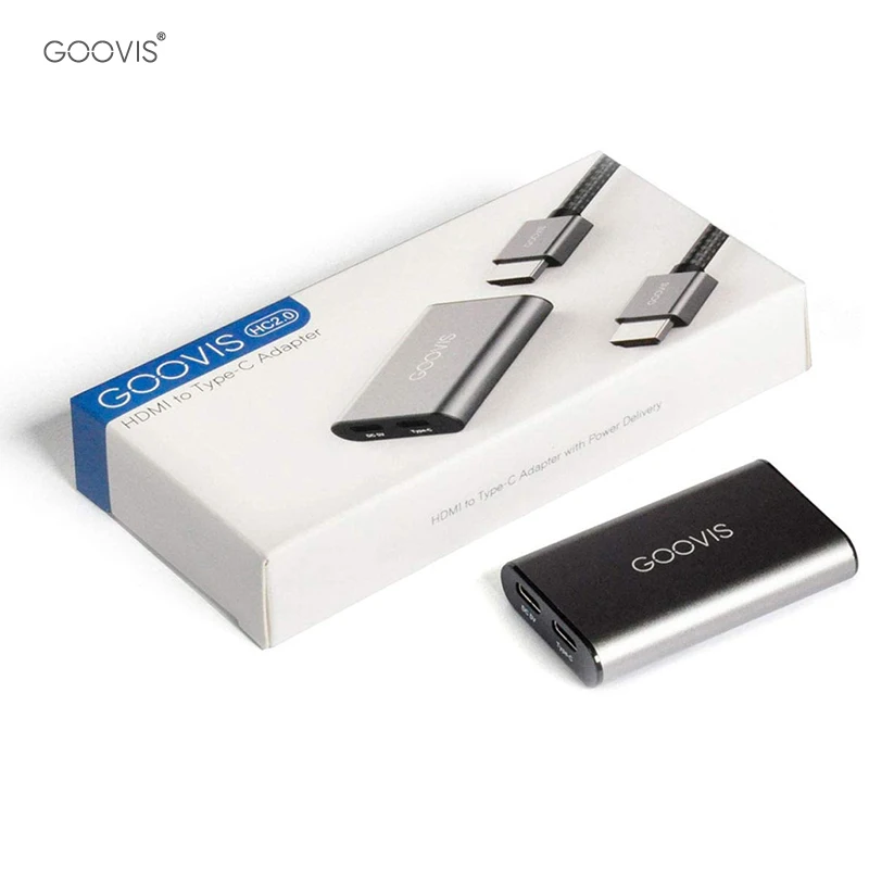 Goovis HDMI-zu-Typ-C-Adapter für GOOVIS Young, am Kopf montiertes Display, HD-4K-Konverter, tragbarer USB-C-Videoadapter, Schwarz