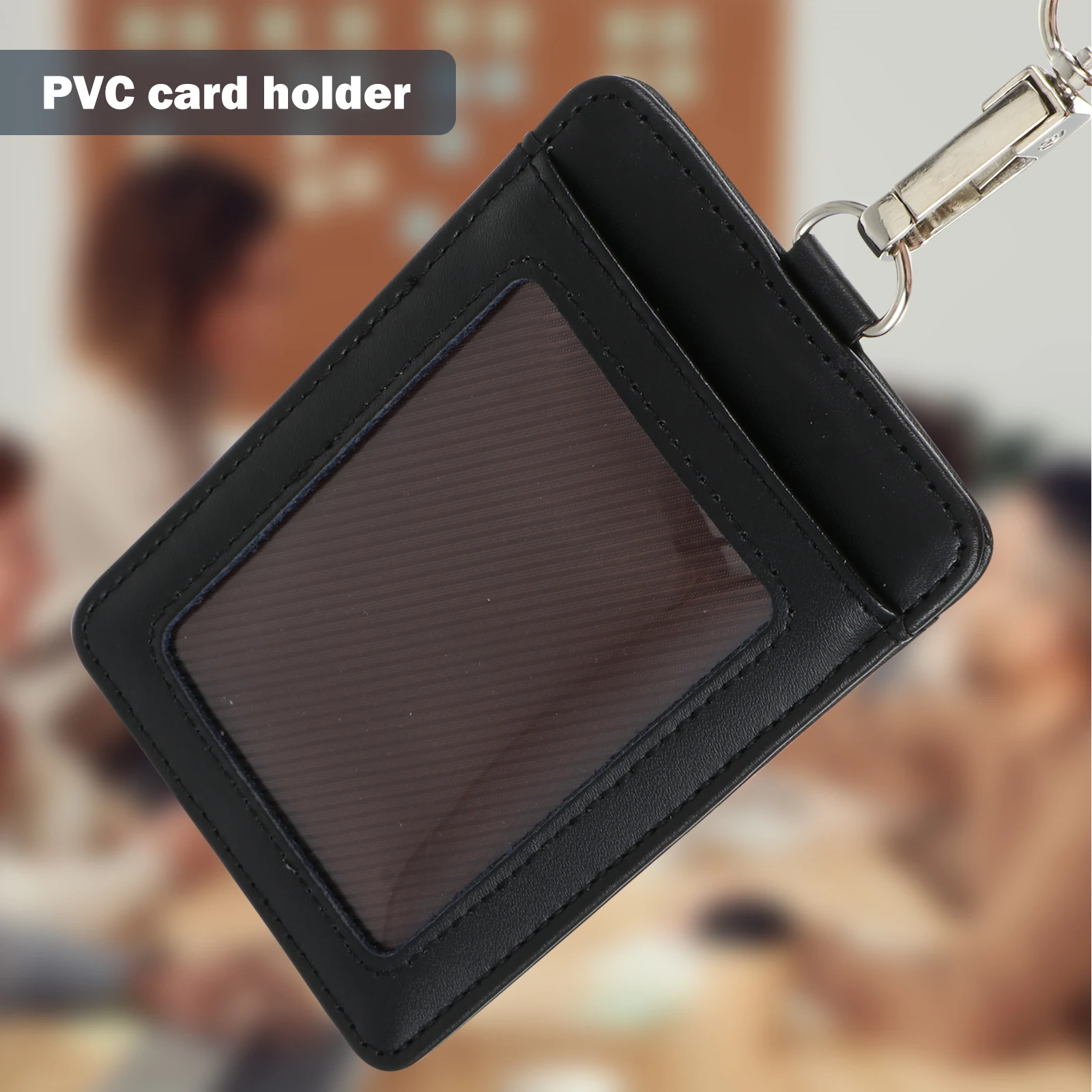 

1Pcs Double Sided Id Cards Holder Portable Badge Cover Scratch Resistant with Lanyard Id Badge Cover