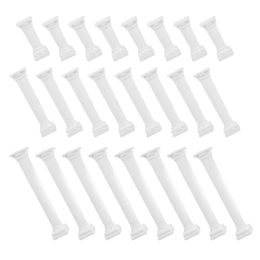 24Pcs Roman Column Cake Pillars Plastic Support Stands for Tiered Cake Wedding Party Decoration White Roman Support Rod