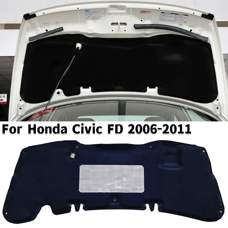 

1 Pcs Car Front Engine Hood Heat Sound Insulation Pad Soundproof Heat Insulation Cotton Pad Mat for Honda Civic FD 2006-2011