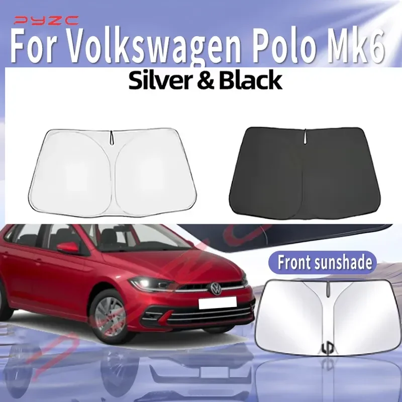 

Foldable Car Sun Visor For VW Volkswagen Polo Mk6 AW1 2017~2025 Front Windshield Sunshade Insulation Cooling Auto Accessories