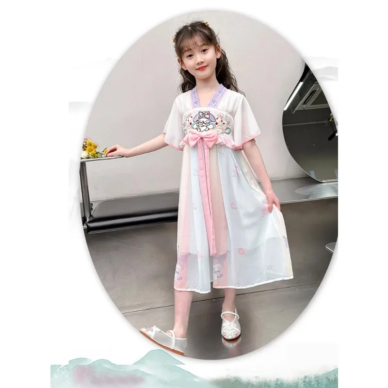 Summer 2024 New Summer Chiffon Hanfu Girl's Western and Ancient Style Super Immortal Princess Dress Trend