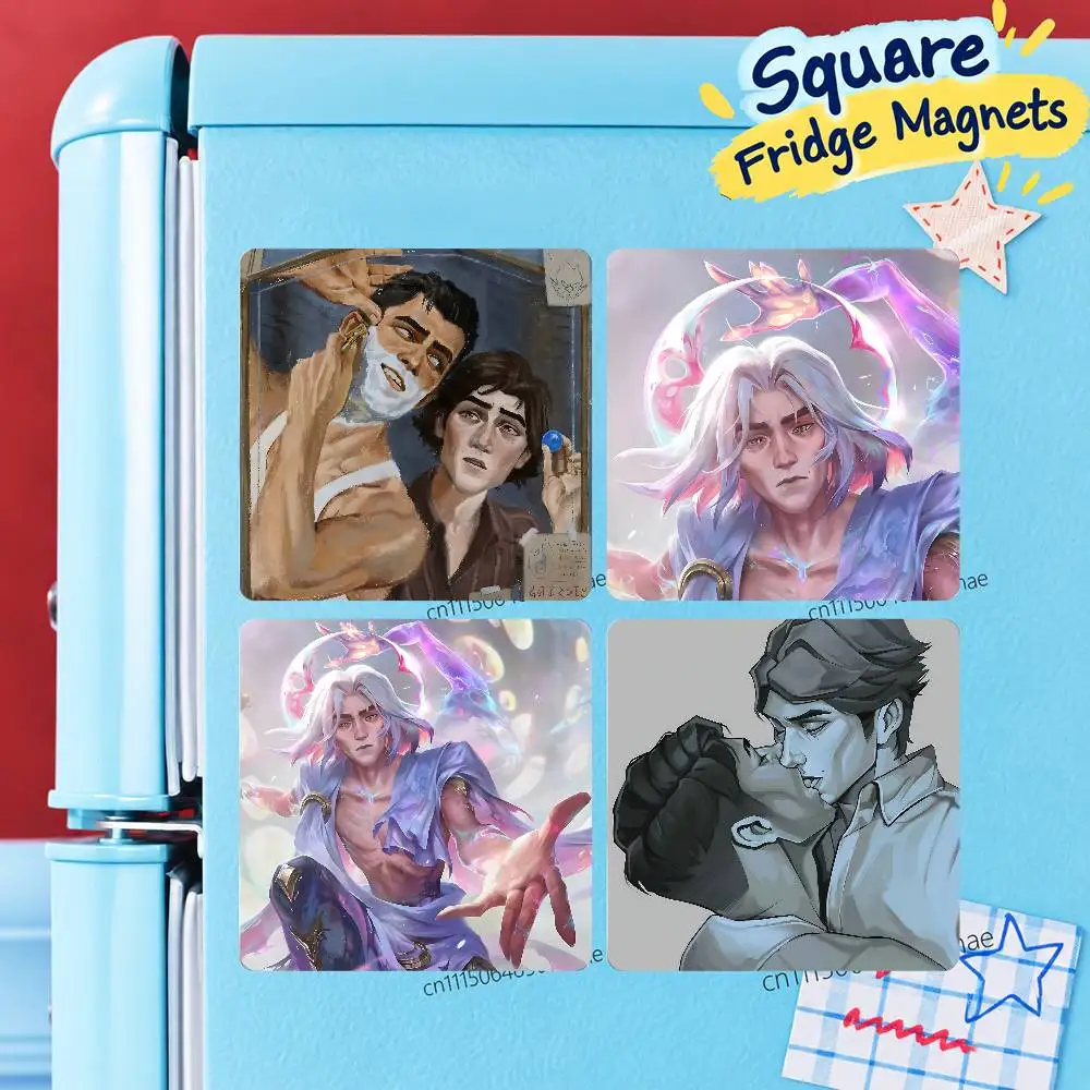 FOR Arcane JayVik Custom Square Fridge Magnet HD Pattern Personalized Photo Magnetic Sticker for Fridge Whiteboard
