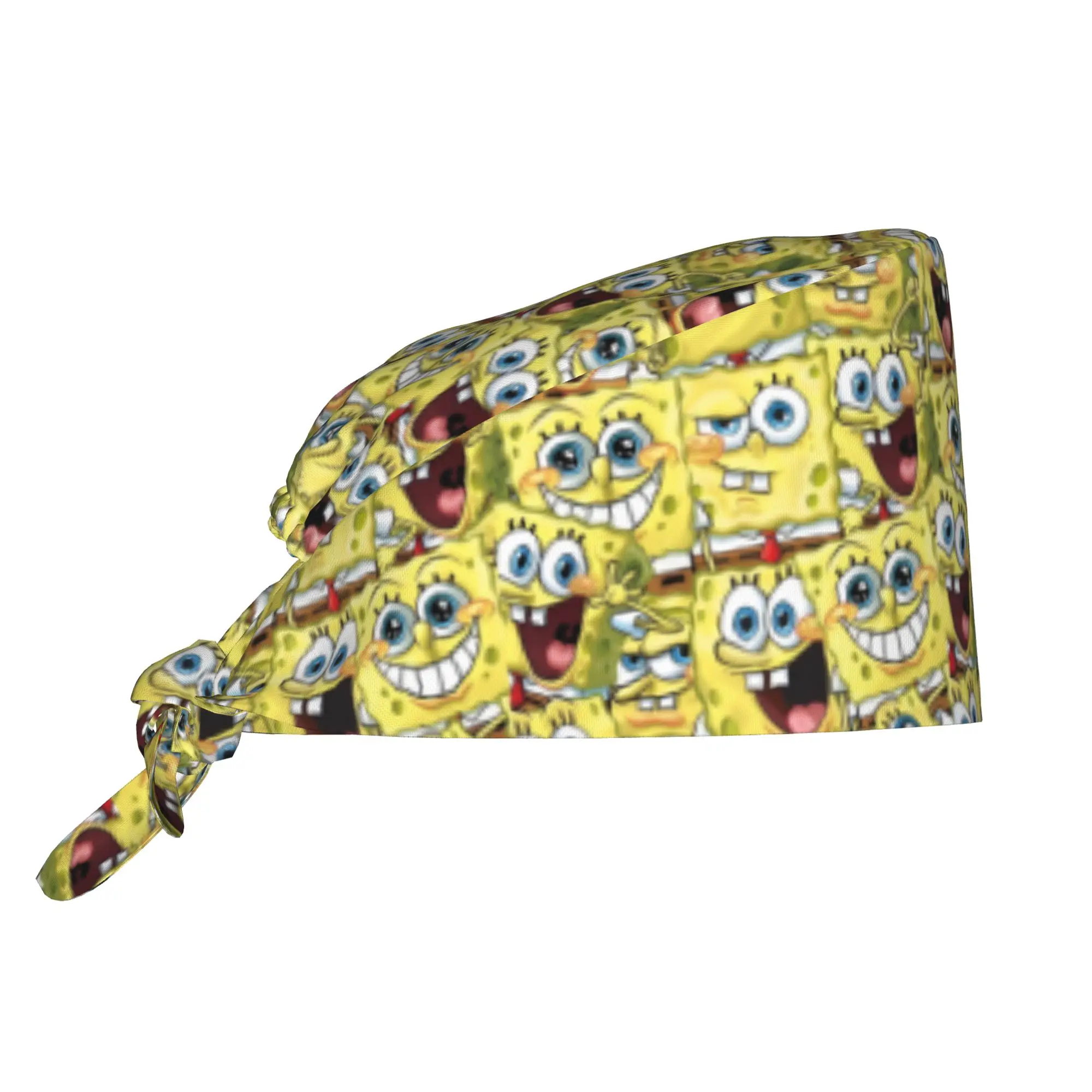 Custom S-Sponges Anime Bobes Medical Staff Scrubs Hat Men Women Cartoon Doctor Nursing Surgical Cap Scrub Caps
