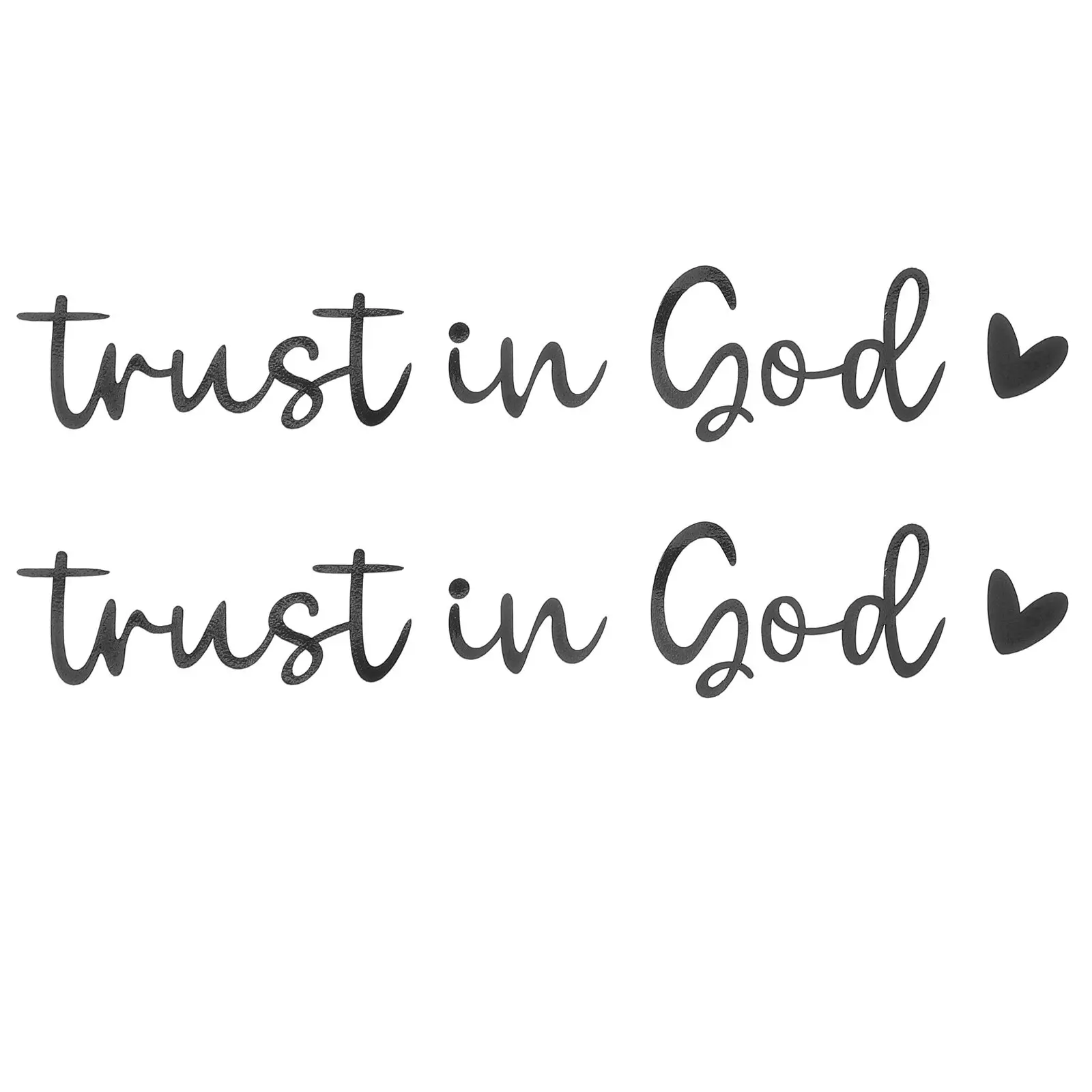 2Pcs Trust in God Rearview Mirror Decal Vinyl Car Sticker Reflective Safety Reminder Inspirational Faith Accessory for Makeup
