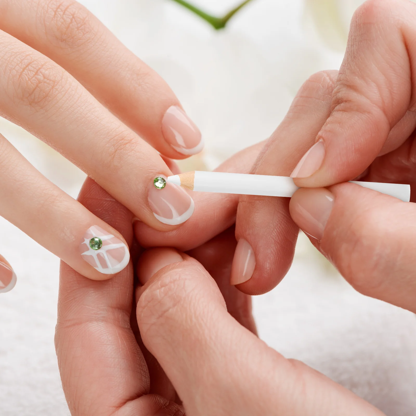 30 stücke Strass Bleistift Für Nail art Edelstein Punktierung Kristall Pick Up Werkzeuge Diy Maniküre Perle Weiß Nagel Stift Arbeit stift Werkzeug