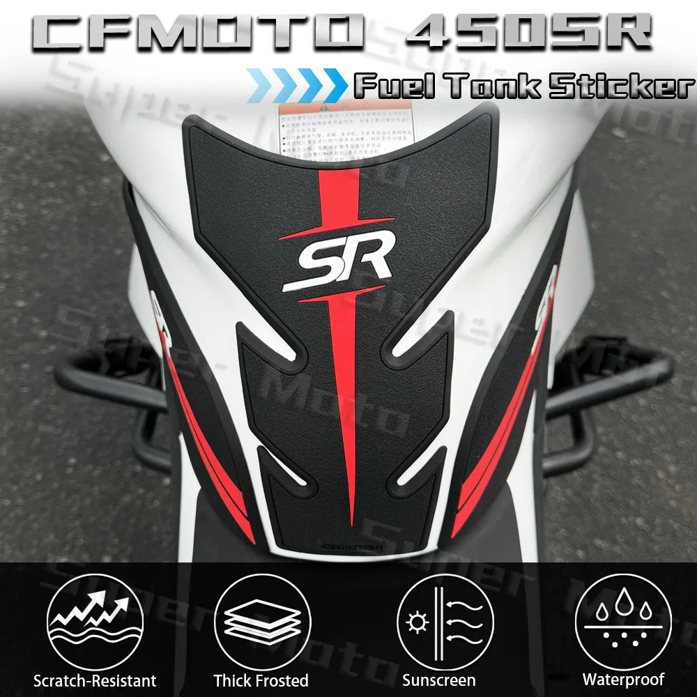 For cfmoto 450SR 450sr 2022-2024 Motorcycle Rubber Fuel Tank Kit Sticker Protector Traction Pad Decals Accessories Waterproof