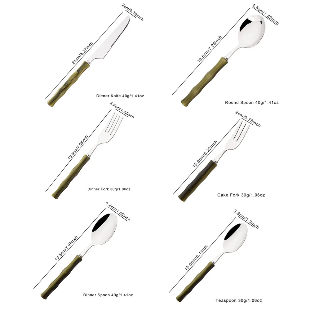 4Pcs Knife Fork Spoon Dinnerware Set Mirror Stainless Steel Tableware Western Acrylic Handle Dining Table Set Suitable for Gift
