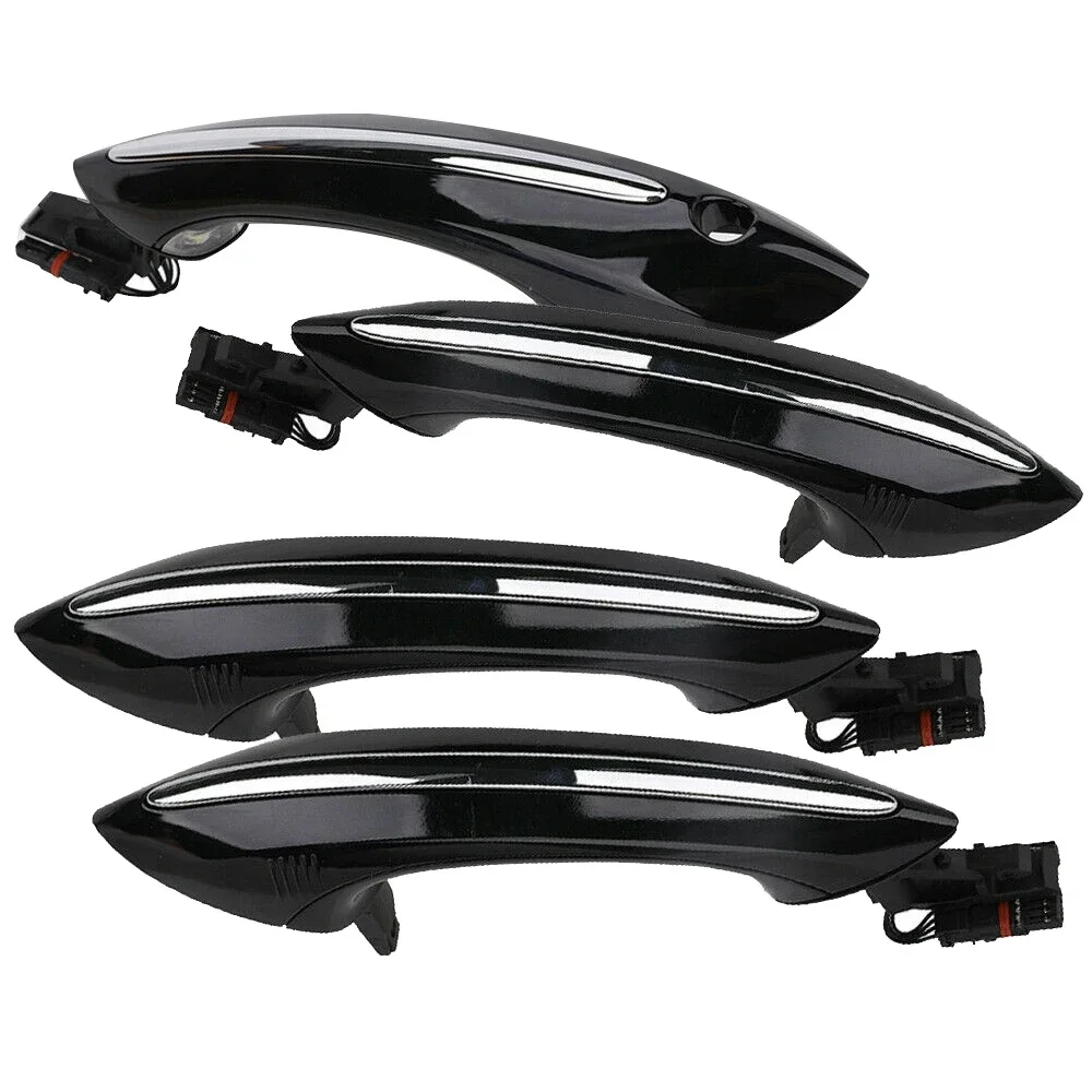 For BMW 5 6 7 Series F07 F10 F11 F06 F12 F13 F01 F02 4X Black Outer Outside Exterior Comfort Access Door Handle Set 51217231931