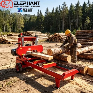 Circular Sawmill Plans Wood Portable Sawmill Cutting Electric Engine Horizontal Wood Bandsaw Sawmill