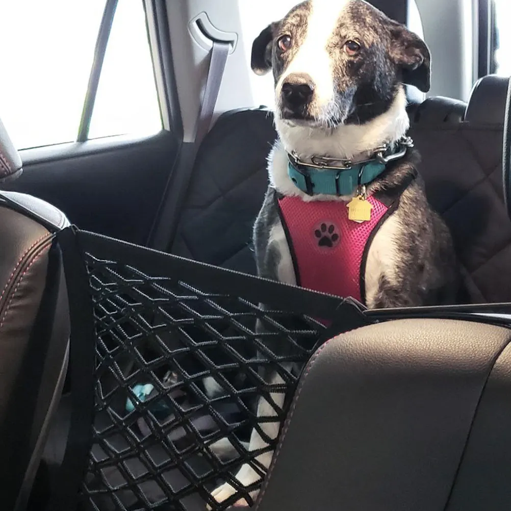 

Dog Car Backseat Barrier Pet Vehicle Isolation Fence Black Portable Lightweight Oxford Promotes Air Circulation Mesh Window